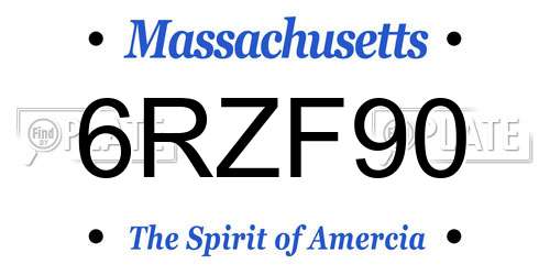 6RZF90 Massachusetts License Plate