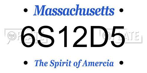 6S12D5 Massachusetts License Plate