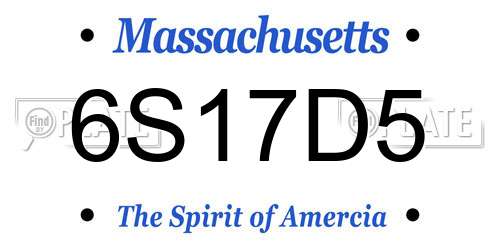 6S17D5 Massachusetts License Plate