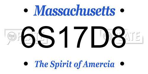 6S17D8 Massachusetts License Plate