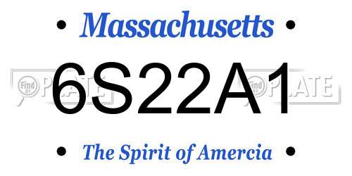 6S22A1 Massachusetts License Plate
