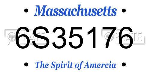 6S35176 Massachusetts License Plate