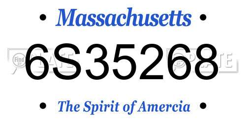 6S35268 Massachusetts License Plate