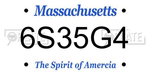 6S35G4 Massachusetts License Plate