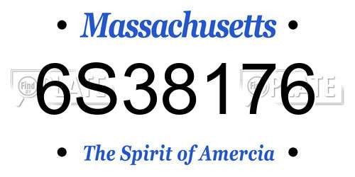 6S38176 Massachusetts License Plate