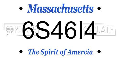 6S46I4 Massachusetts License Plate
