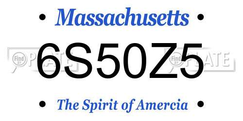 6S50Z5 Massachusetts License Plate