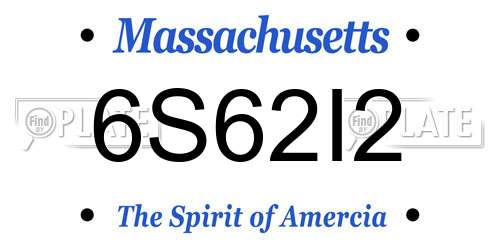 6S62I2 Massachusetts License Plate