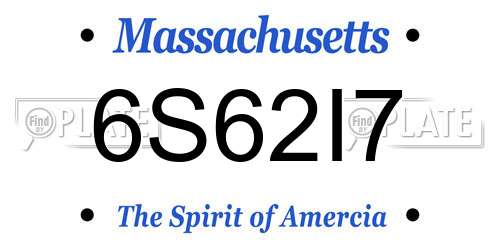 6S62I7 Massachusetts License Plate