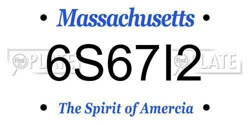 6S67I2 Massachusetts License Plate
