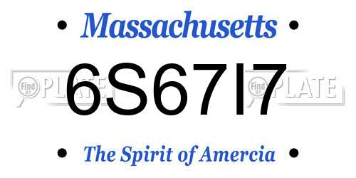 6S67I7 Massachusetts License Plate