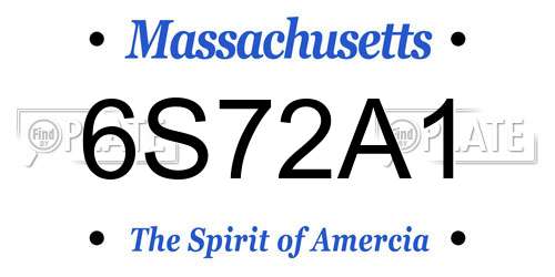 6S72A1 Massachusetts License Plate