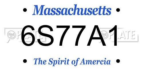 6S77A1 Massachusetts License Plate