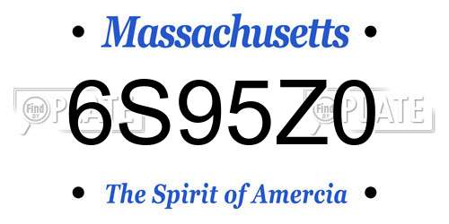 6S95Z0 Massachusetts License Plate