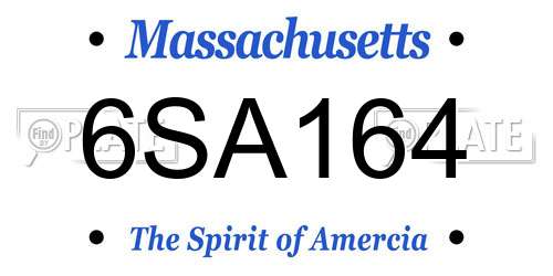 6SA164 Massachusetts License Plate