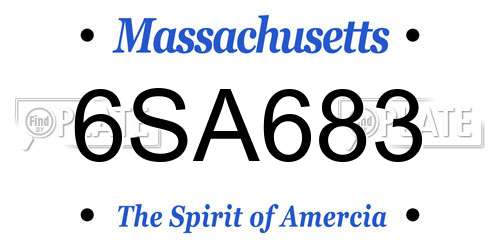 6SA683 Massachusetts License Plate