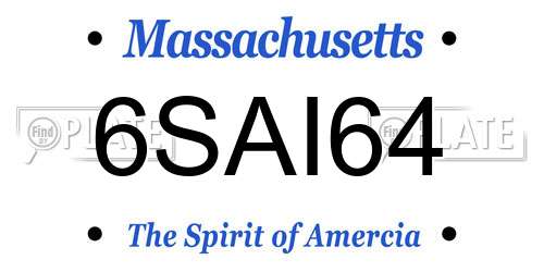 6SAI64 Massachusetts License Plate