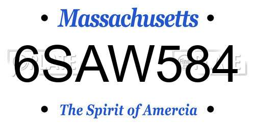 6SAW584 Massachusetts License Plate