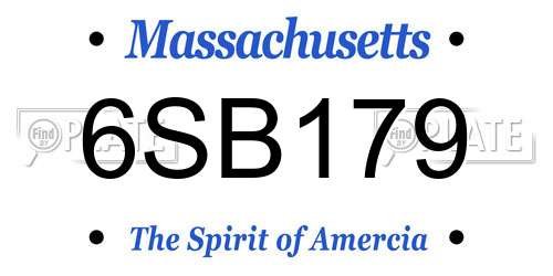 6SB179 Massachusetts License Plate