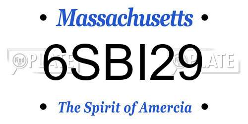 6SBI29 Massachusetts License Plate