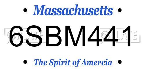 6SBM441 Massachusetts License Plate