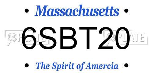 6SBT20 Massachusetts License Plate