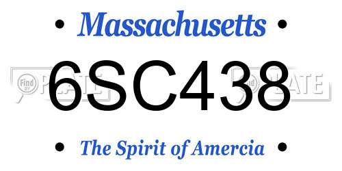 6SC438 Massachusetts License Plate