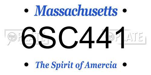 6SC441 Massachusetts License Plate