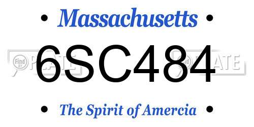 6SC484 Massachusetts License Plate
