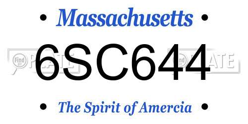6SC644 Massachusetts License Plate