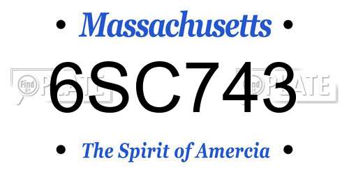 6SC743 Massachusetts License Plate