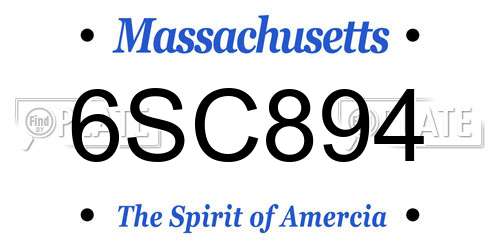 6SC894 Massachusetts License Plate