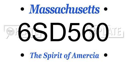 6SD560 Massachusetts License Plate