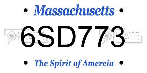 6SD773 Massachusetts License Plate