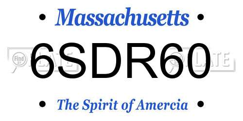 6SDR60 Massachusetts License Plate