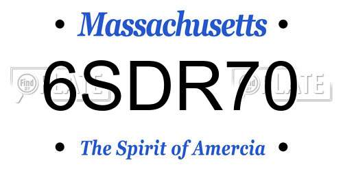 6SDR70 Massachusetts License Plate