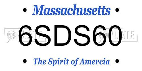 6SDS60 Massachusetts License Plate