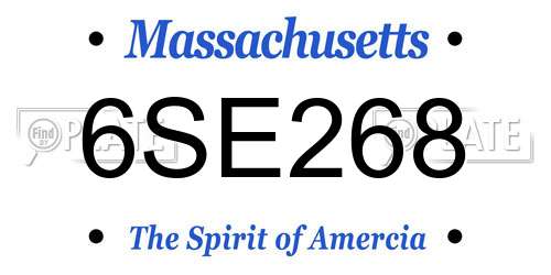 6SE268 Massachusetts License Plate