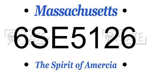 6SE5126 Massachusetts License Plate