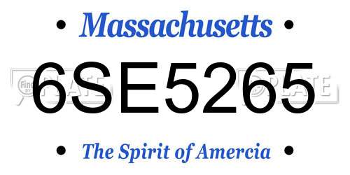 6SE5265 Massachusetts License Plate