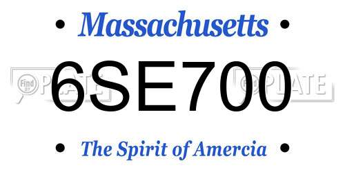 6SE700 Massachusetts License Plate