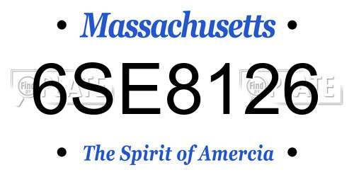 6SE8126 Massachusetts License Plate