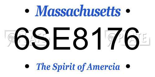 6SE8176 Massachusetts License Plate