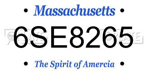 6SE8265 Massachusetts License Plate
