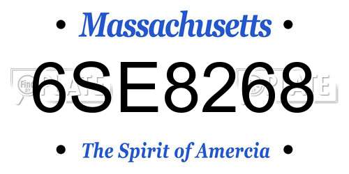 6SE8268 Massachusetts License Plate