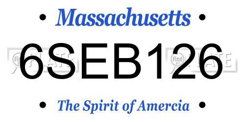 6SEB126 Massachusetts License Plate