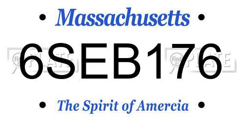 6SEB176 Massachusetts License Plate