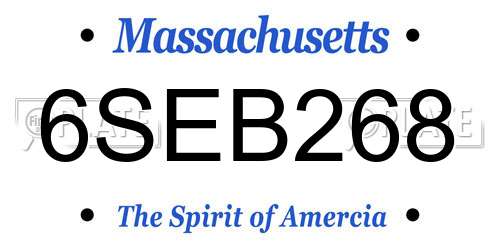 6SEB268 Massachusetts License Plate