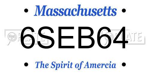6SEB64 Massachusetts License Plate