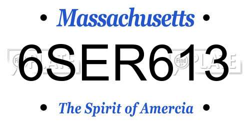 6SER613 Massachusetts License Plate